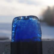 Grafsteen blauw glas